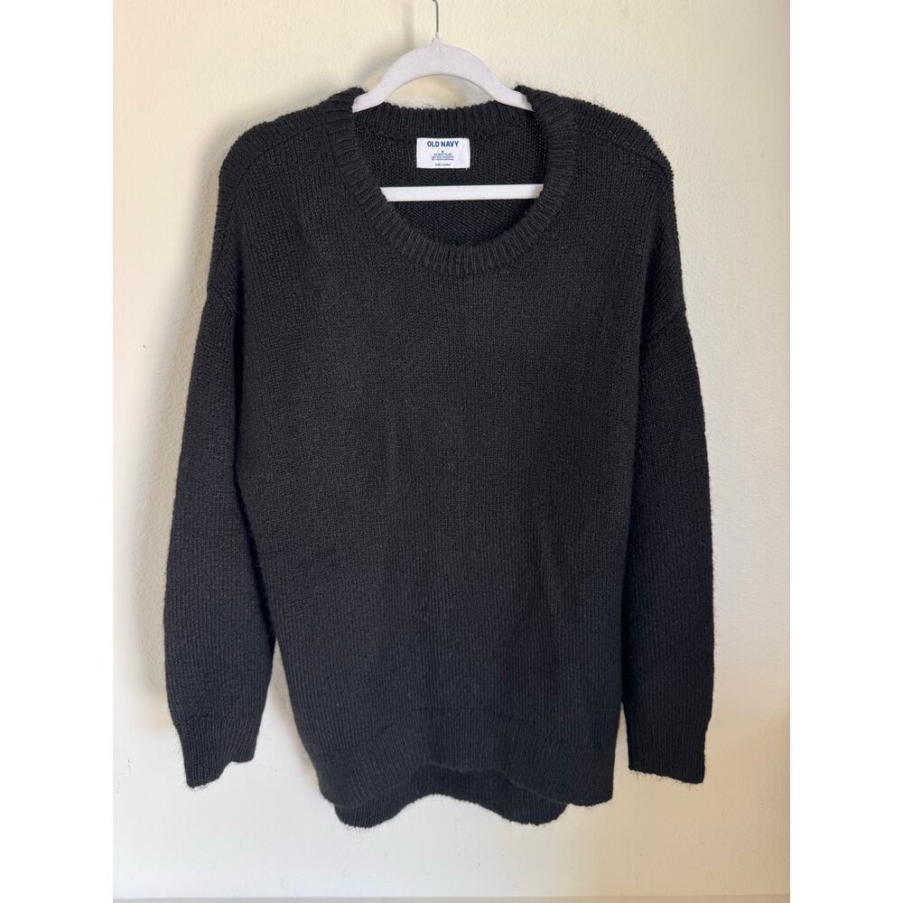 Old Navy Women's Oversized Sweater Comfy Soft‎ Black Fall Size Medium Recycled
